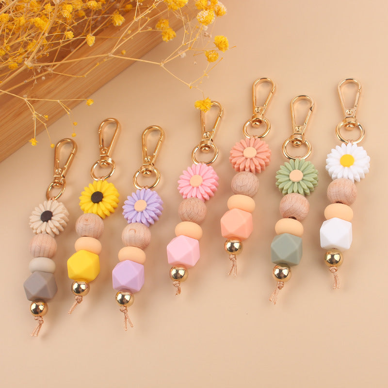 Wholesale  Handmade Silicone Beaded Pendant Creative Keychains