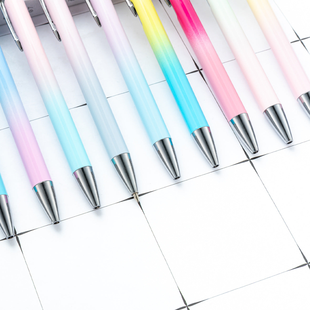 Wholesale Double coil gradient aluminum pen metal push ballpoint pen