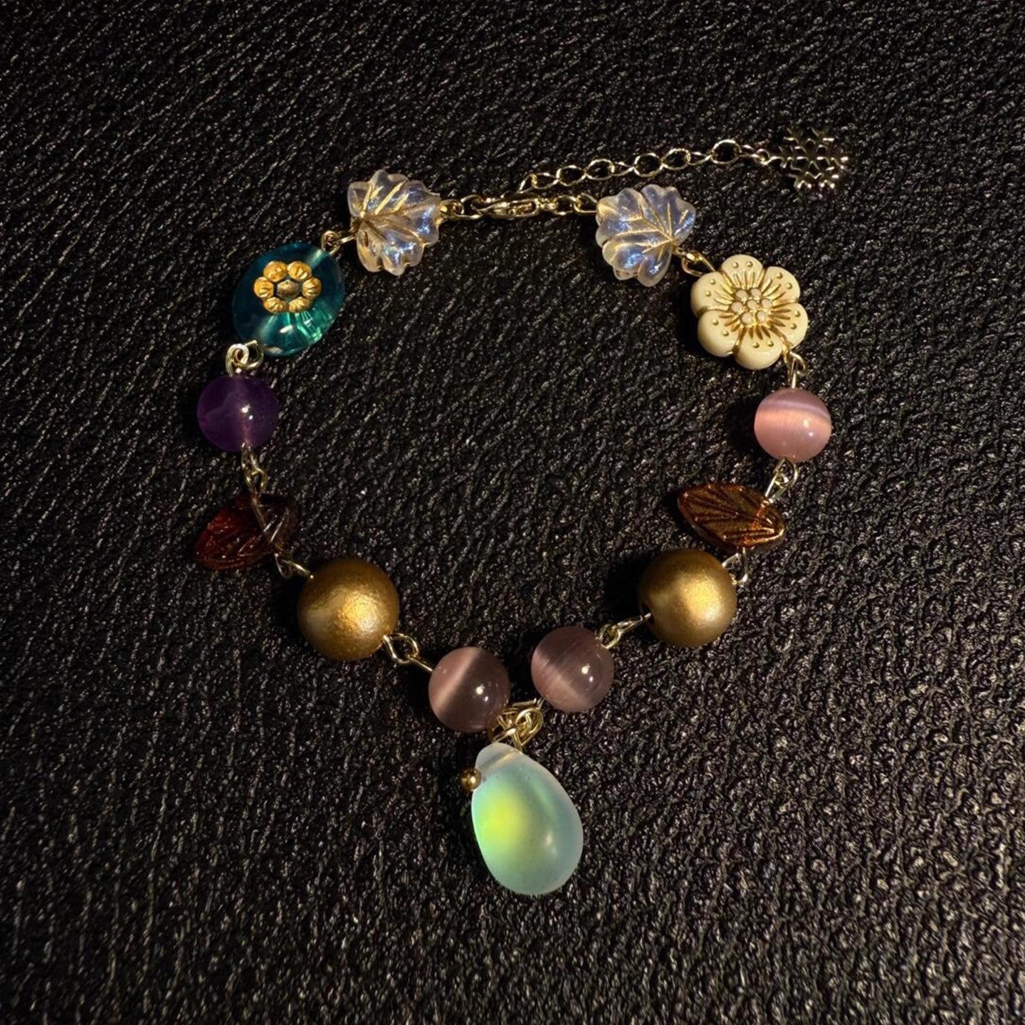 Wholesale Vintage Snowflake Drop Pendant Beaded Bracelet Women S Handmade Mixed Material Jewelry Accessory For Resale