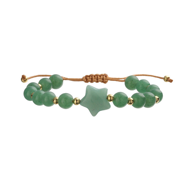 Wholesale Handmade Tiger Eye Pink Crystal Beaded Bracelet With Minimalist Star Charm Unisex Casual Fashion Accessory