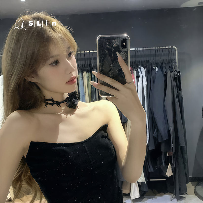 Wholesale  thorn rose choker collar elegant  personality clavicle chain