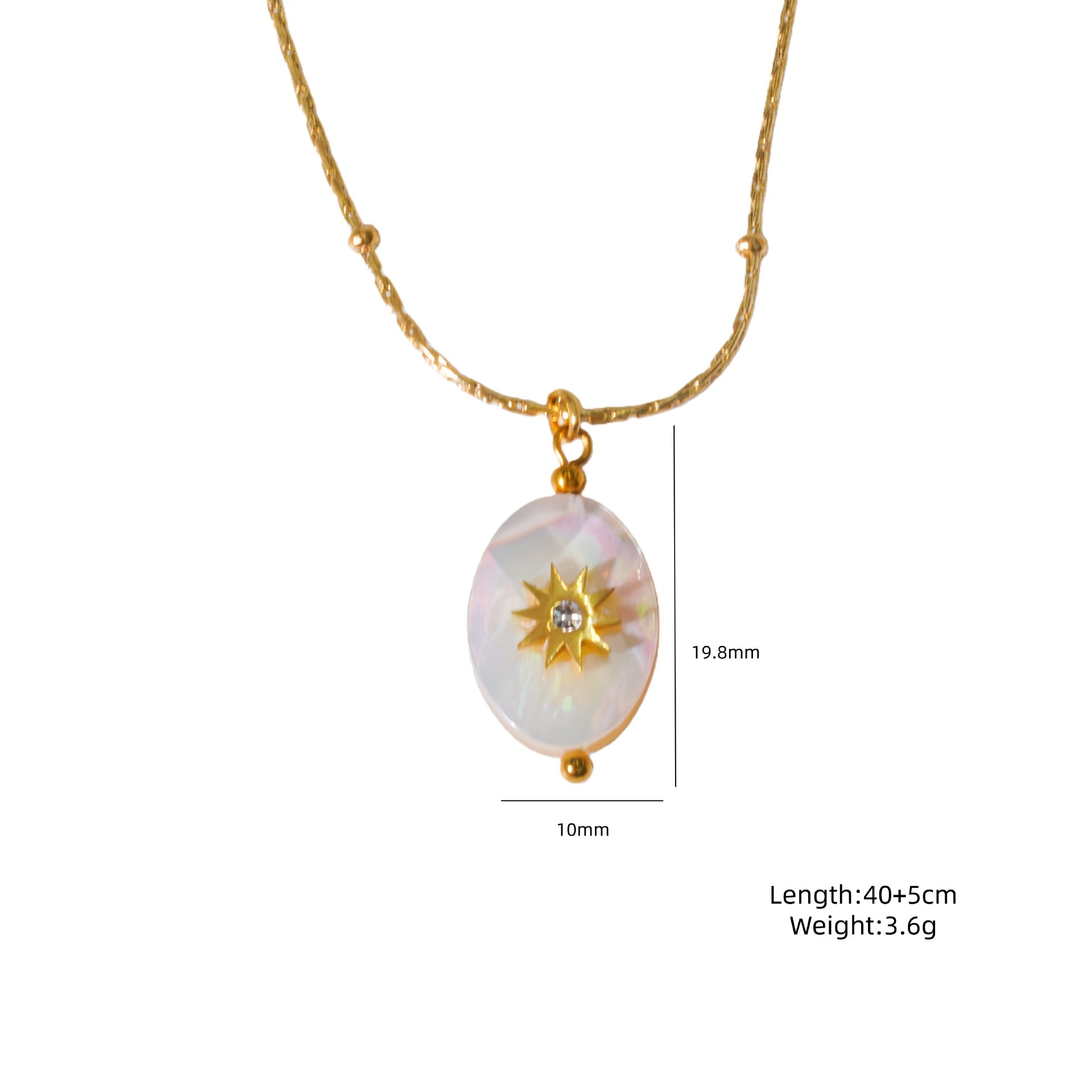 Wholesale 304 Stainless Steel Baroque Pearl Shell Pendant Necklace Electroplated Finish Jewelry Accessory