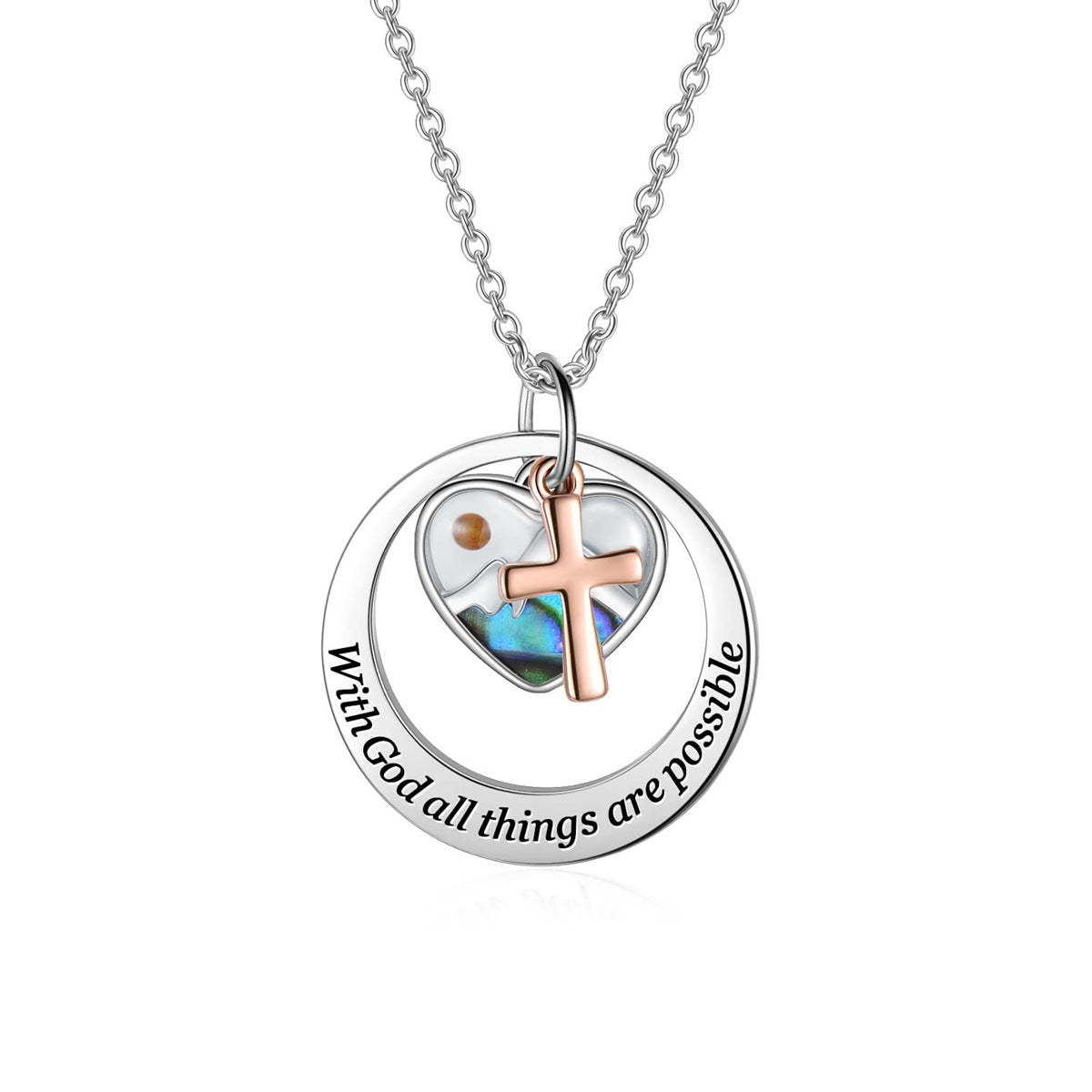 Wholesale Faith Hope Love Cross Mustard Seed Stainless Steel Necklace ACC-NE-MS024