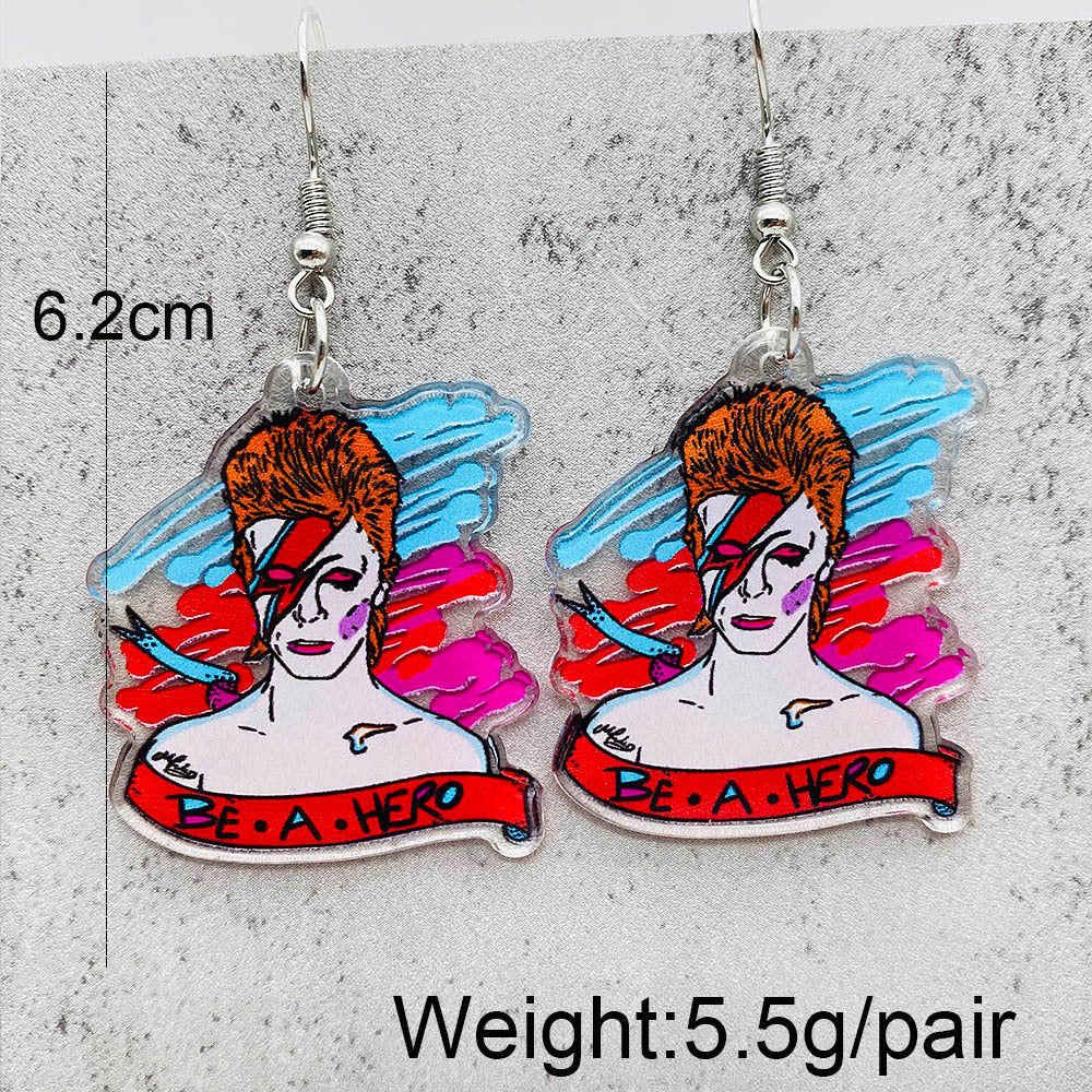 Wholesale  acrylic butterfly chicken heart animal double-sided printing pendant earrings