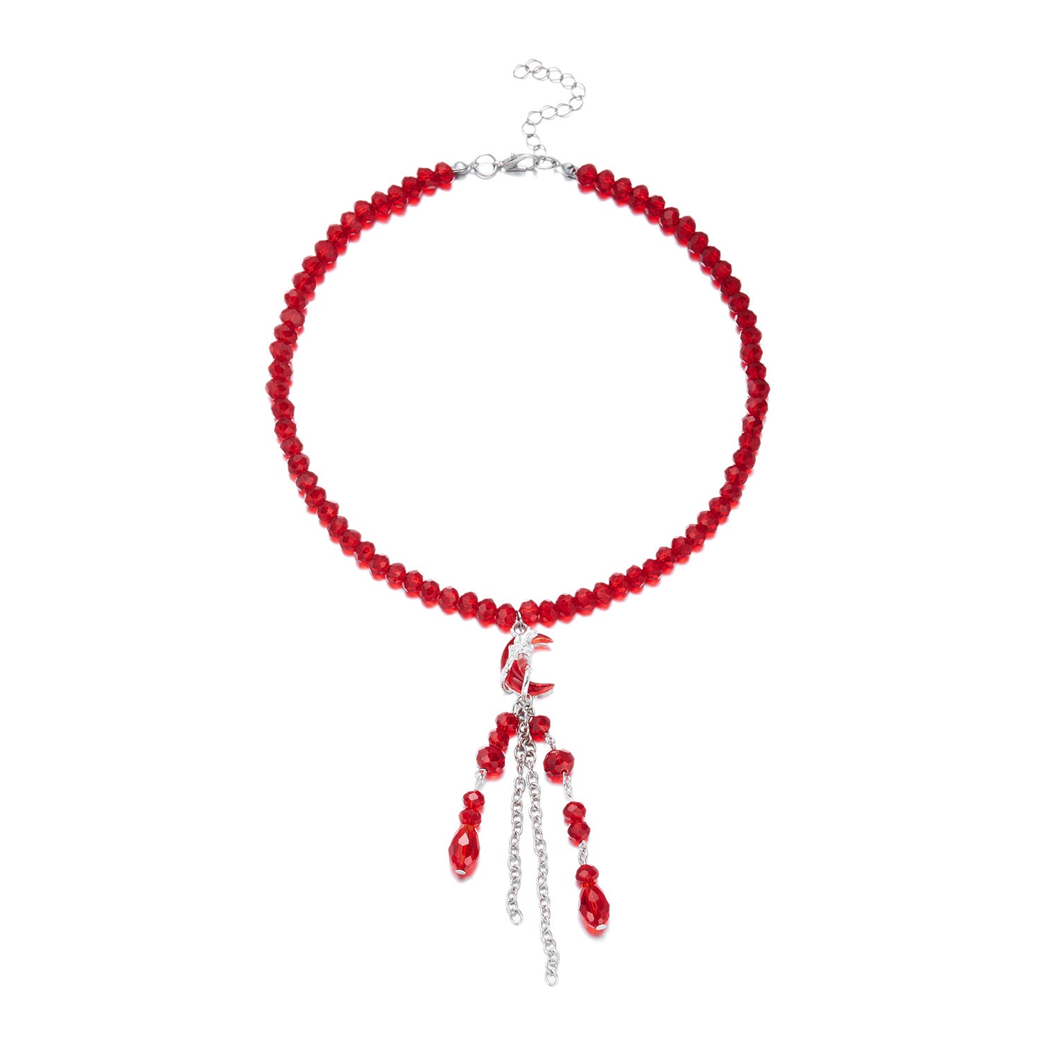 Wholesale Dark  Blood Red Crystal Earring and Necklace Set Party Wear Jewelry Accessory Gift for Resale