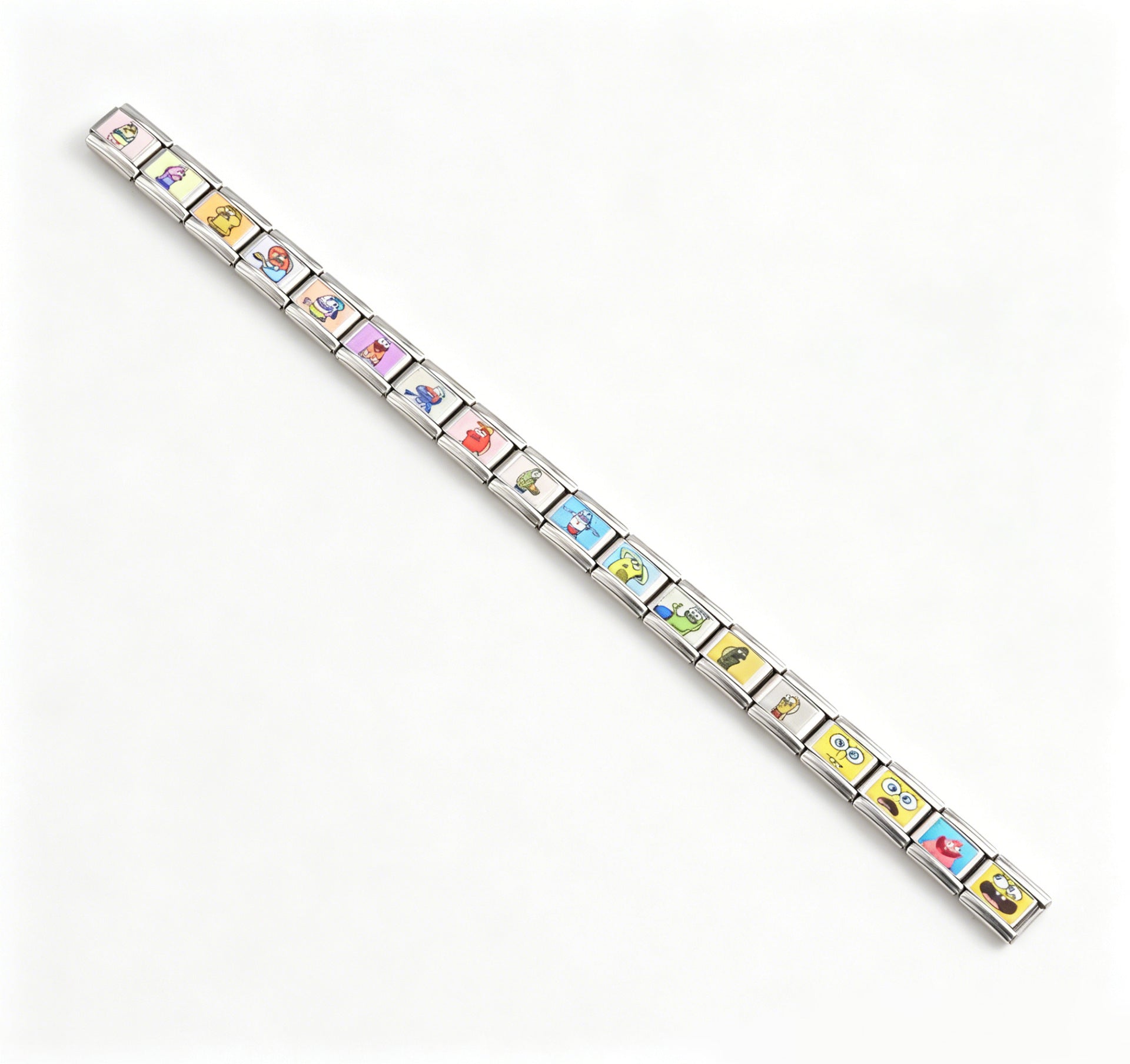 Wholesale Stainless Steel Geometric Modular Bracelet UV Print Elastic DIY Jewelry Accessory