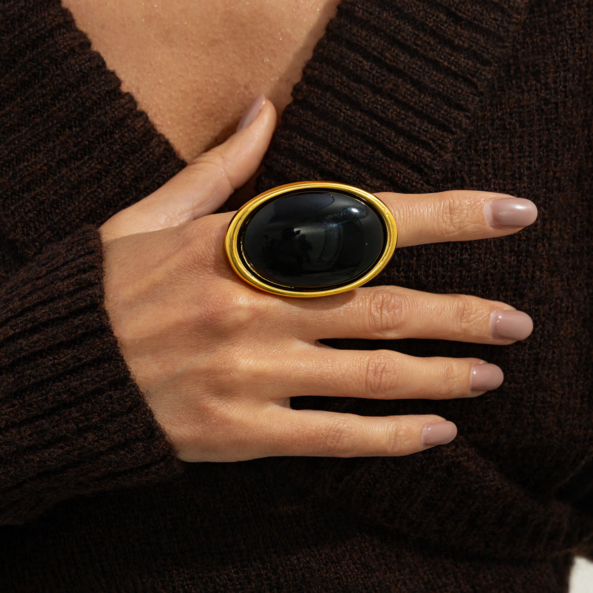 Wholesale Electroplated Metal Vintage Exaggerated Open Ring,  Boutique Resale