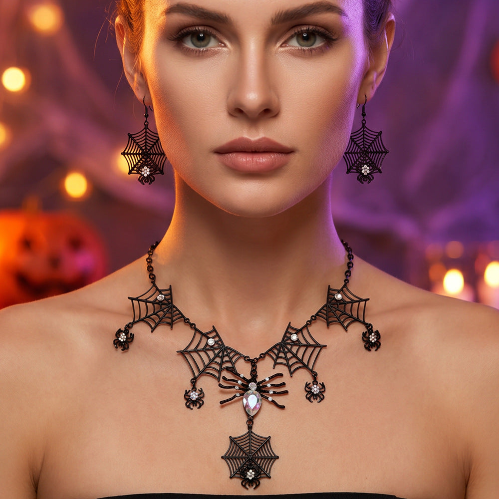 Wholesale Fashion   Web Rhinestone Necklace &  Earring Set for Women Party Wear Gift