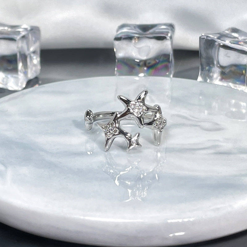 Wholesale Irregular special-shaped texture pleated open ring