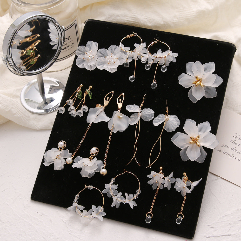 Wholesale  long flower drops earrings