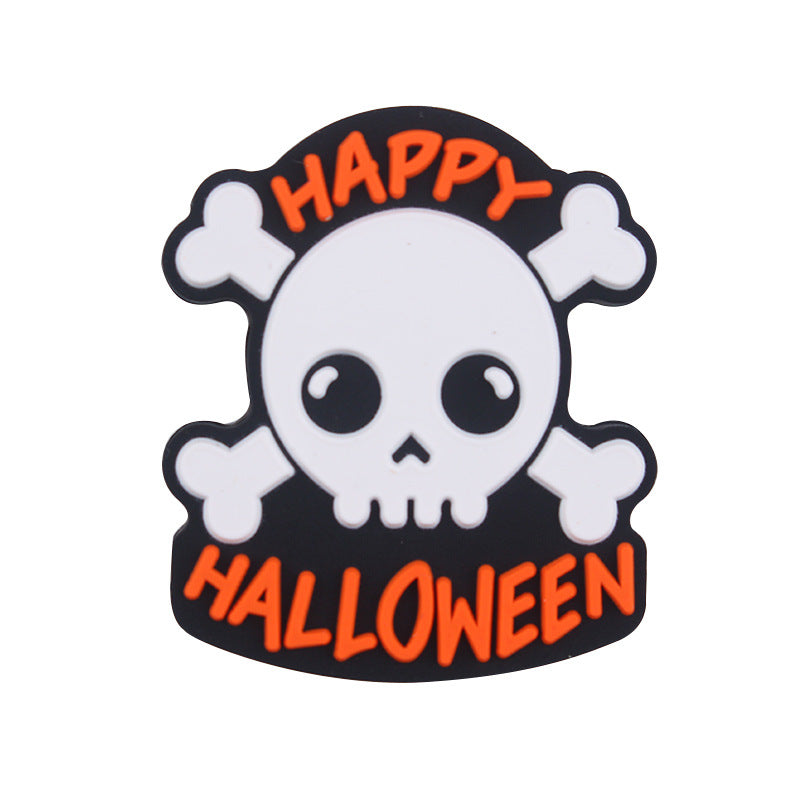 Wholesale 5pcs Cartoon Halloween Pumpkin Skull Silicone Focal Beads ACC-BDS-GuangTian034