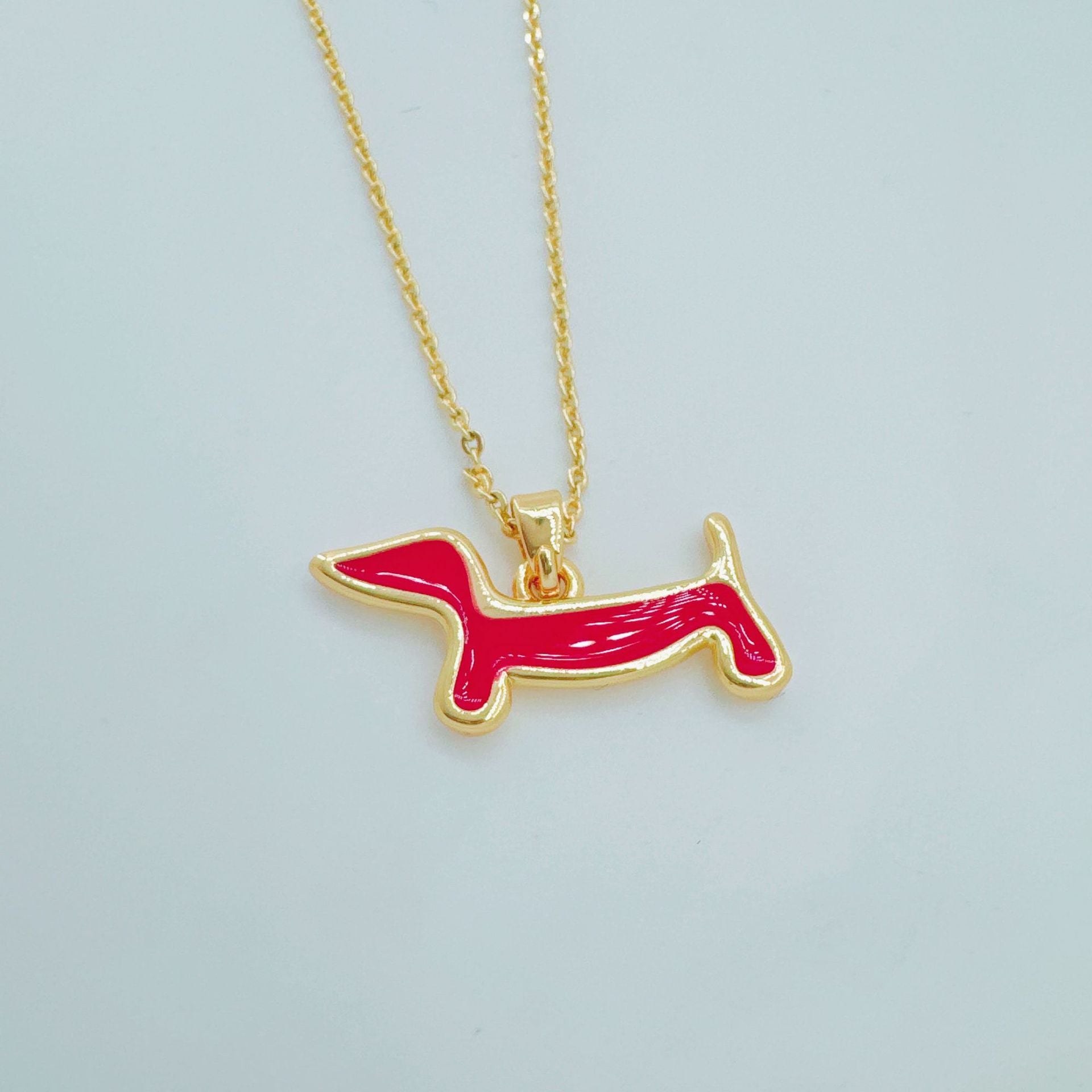 Wholesale Copper Gold Plated Hot Dog Necklace Light Luxury Fashion Pendant for Daily Wear Fashion Accessory
