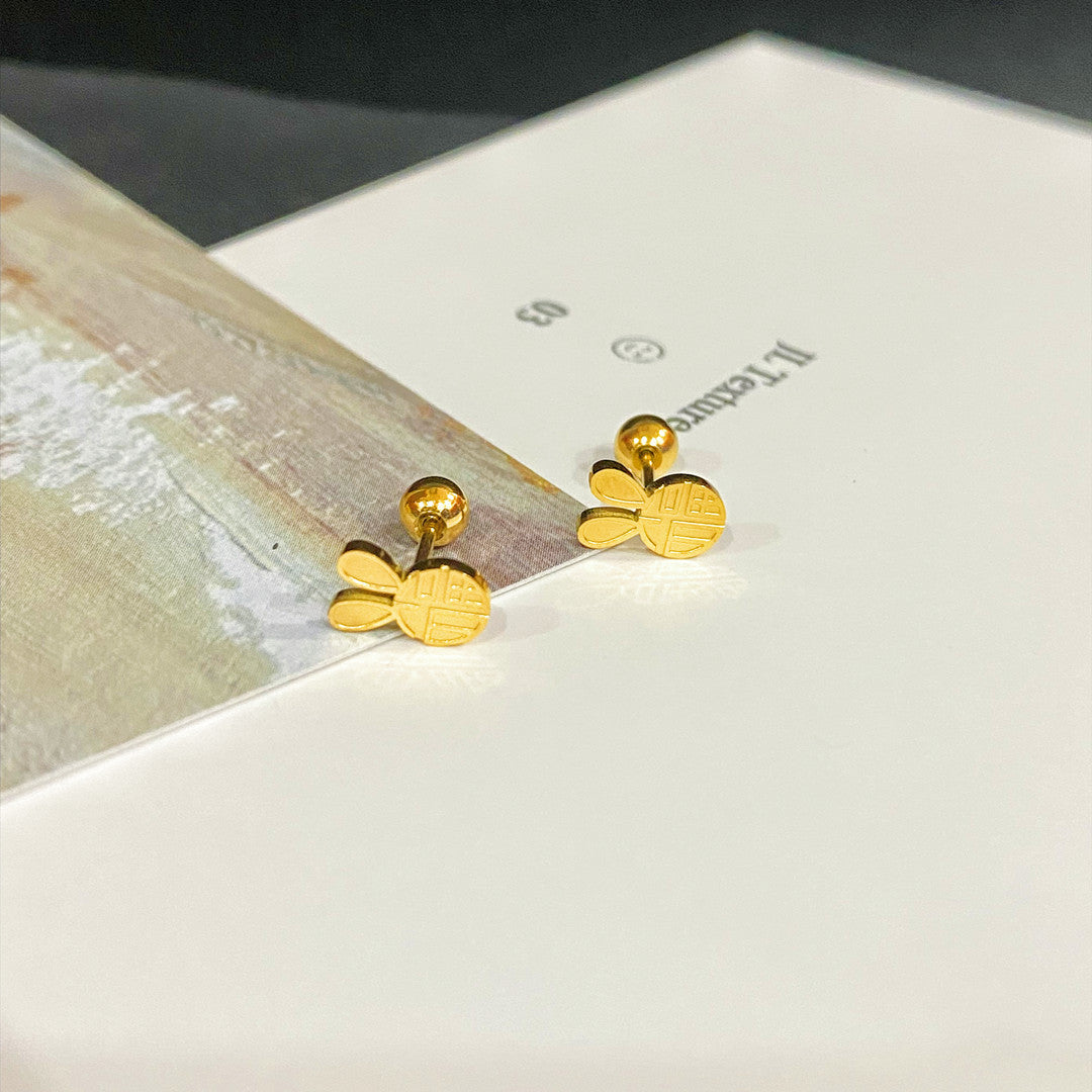 Wholesale Titanium Steel Animal Screw Earrings ACCVIP-ES-YZXW004