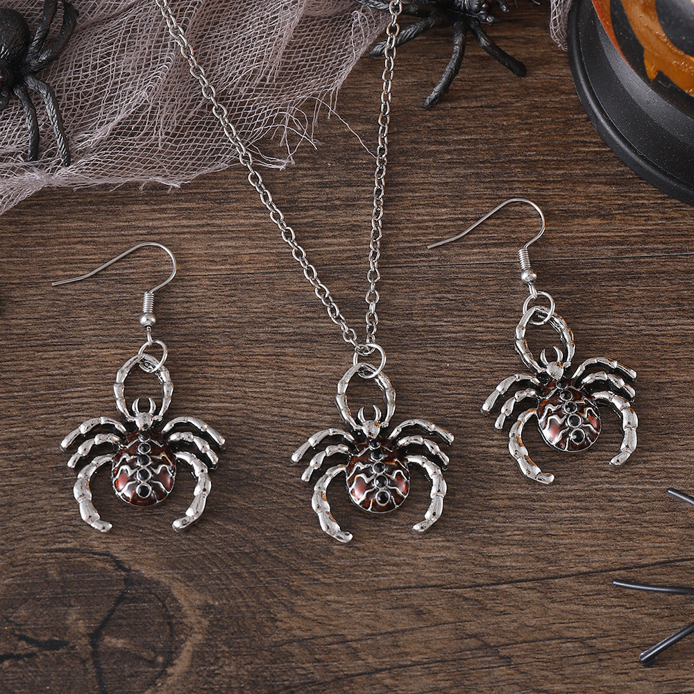 Wholesale Electroplated Zinc Alloy Gothic   Jewelry Set Retro Animal Earrings Necklace Party Wear Gift