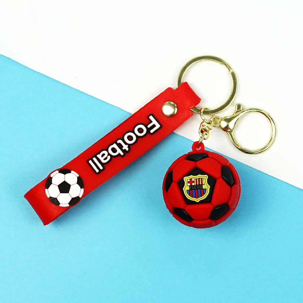 Wholesale Design Football Keychain PVC Material Car Key Accessory Bag Charm for Couples