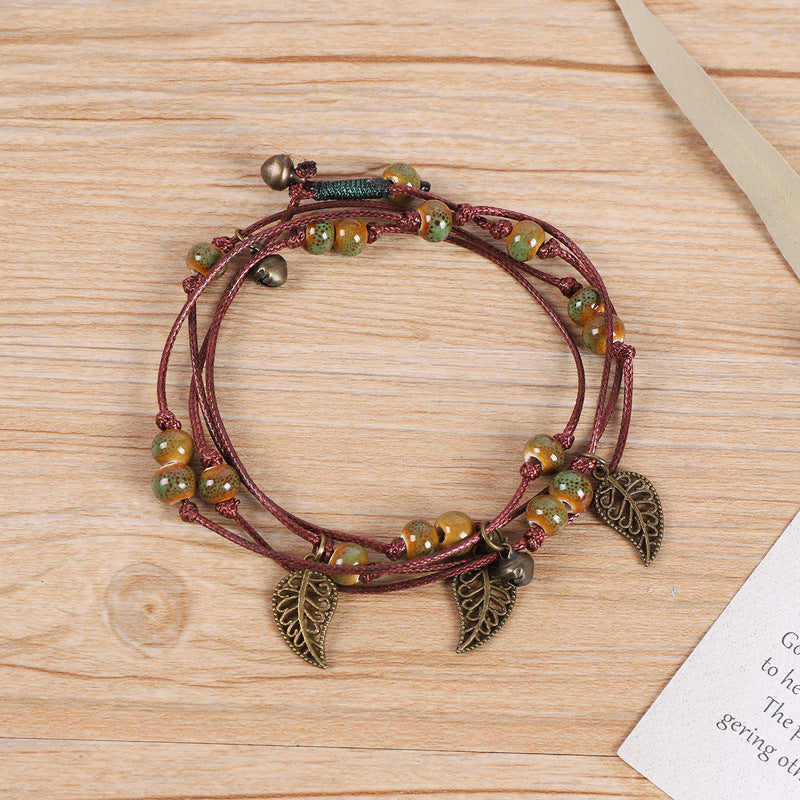 Wholesale Vintage Bohemian Forest Style Ceramic Bracelet Multi-circle Bracelet Layered Bracelet Set ACC-BT-Luox001