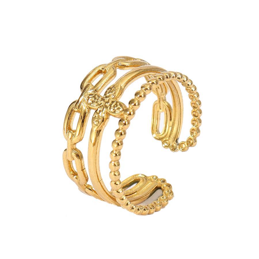 Wholesale Star Sun Moon Stainless Steel Rings 18k Gold Plated Rings ACC-RS-MuC014