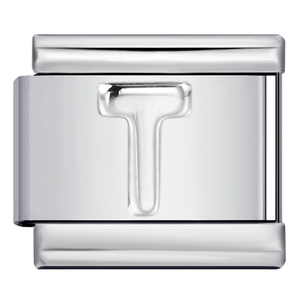 Wholesale  Italian Charm Bracelet 9mm DIY convex 26-letter  Creative Stainless Steel Composable Bracelet