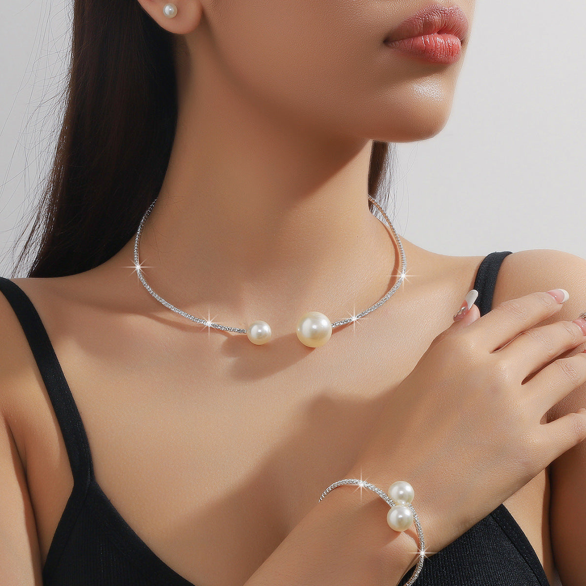 Wholesale Rhinestone Necklace,  Earrings,  and Bracelet Set