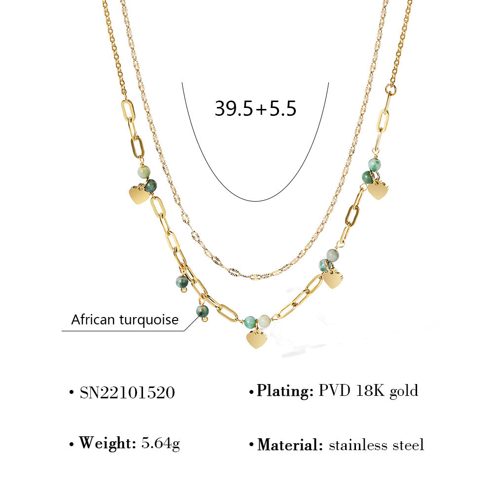 Wholesale Heart-Shaped Pendant Stainless Steel Necklace