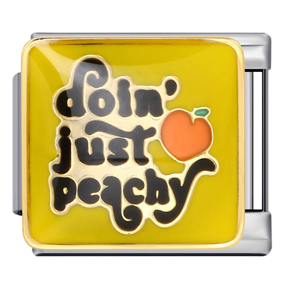 Wholesale Italian Module Bracelet Titanium Steel Welding Oil Dropping DIY Charms