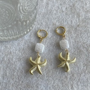 Wholesale Tassel Diamond Starfish  Pearl Earrings