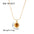 Wholesale  stainless steel 18K gold plated pendant inlaid natural Tiger Eye stone necklace