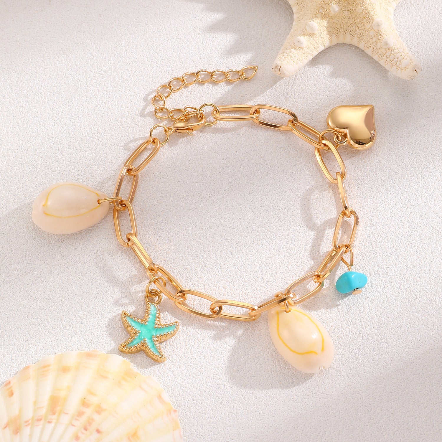 Wholesale Bohemian Summer Beach Shell Necklace And Bracelet Set Faux Pearl Starfish Conch Women S Fashion Jewelry Accessory