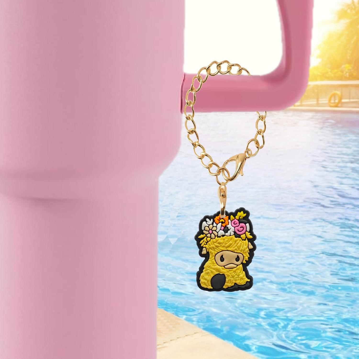 Wholesale West Highland Beef Soft Rubber Hanging Chain Cup Accessories Chain ACC-CA-XieJi006