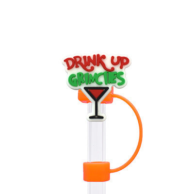 Wholesale Random 100pcs Halloween 10MM PVC Straw Tube Cap ACC-SCR-YiQu002