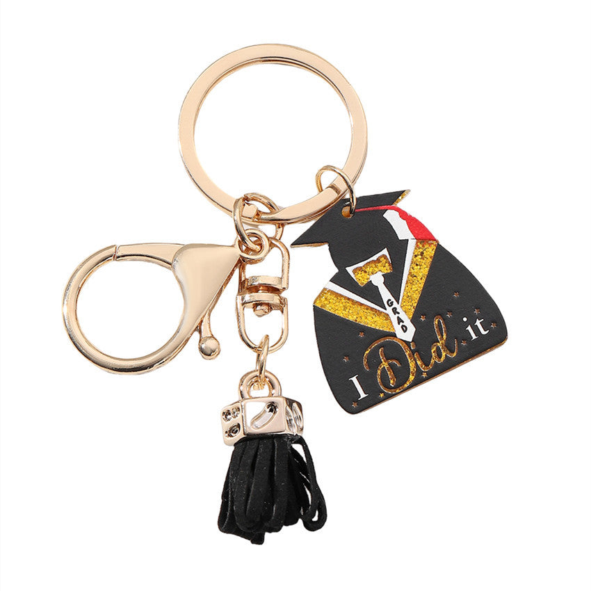 Wholesale Graduation Season Bachelor Cap Tassel Acrylic Keychain ACC-KC-RongR040