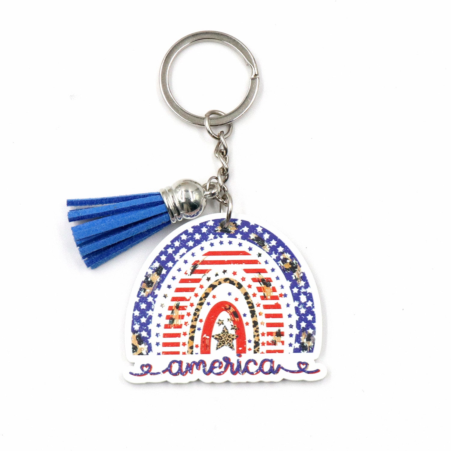 Wholesale American Independence Day Rainbow Acrylic Keychain Creative Keychain ACC-KC-XiaoYan008