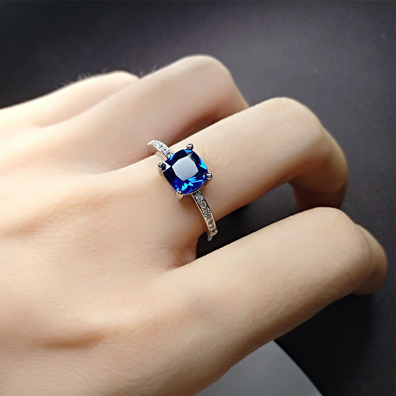 Wholesale Four Prong Sapphire Moissanite Diamond Ring