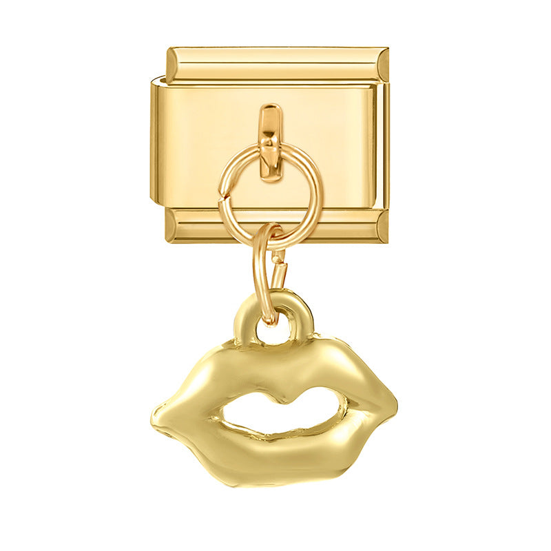 Wholesale Italian Charm Bracelet 9mm DIY Splicing Gold Pendant Stainless Steel Composable Bracelet