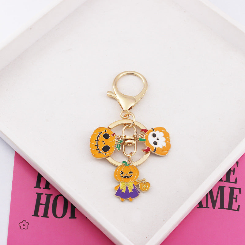 Wholesale Halloween Ghost Cartoon Pumpkin Ghost Alloy Keychain ACC-KC-QiChen006