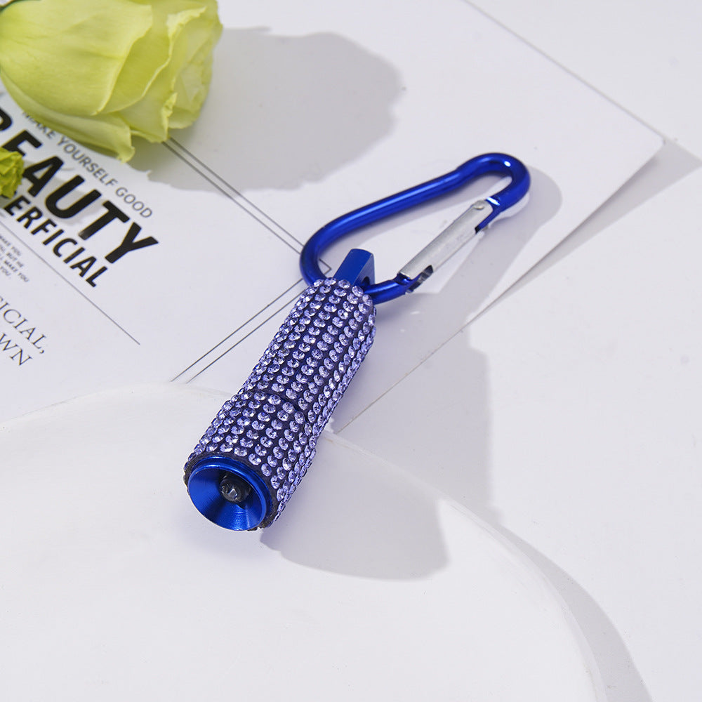Wholesale New LED Fashion Diamond Mini Flashlight Carabiner Mini Emergency Flashlight Keychain Pendant ACC-KC-ZhiYa008