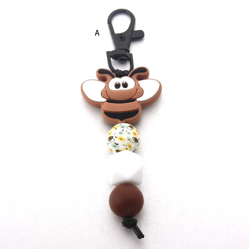 Wholesale Bee Silicone Beaded Keychain ACC-KC-JinAn003