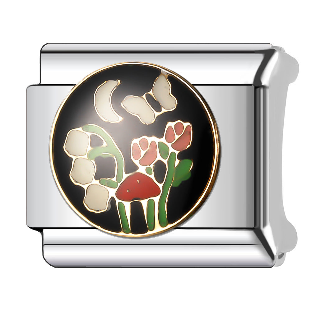 Wholesale Italian Charm Bracelet 9mm DIY Splicing Dark Style Series Stainless Steel Composable Bracelet