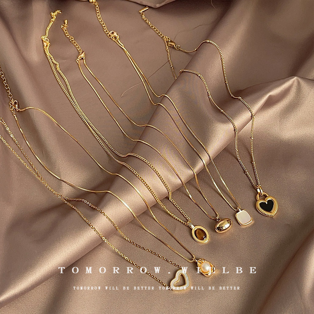 Wholesale Natural Pearl Necklace Zircon Clavicle Chain Choker Necklace ACC-NE-Eryu001