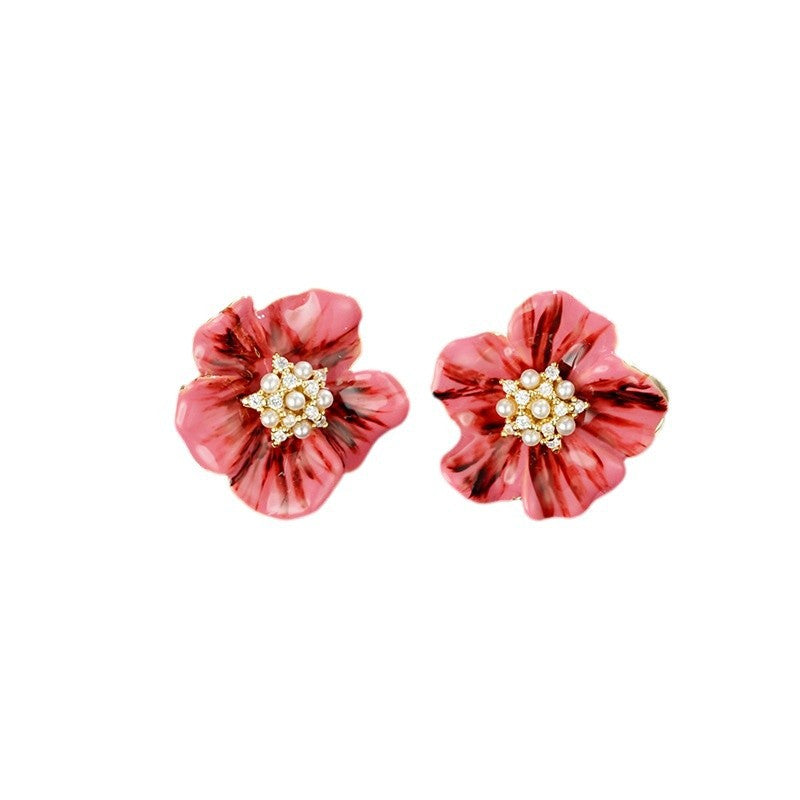 Wholesale flower hand painted earrings