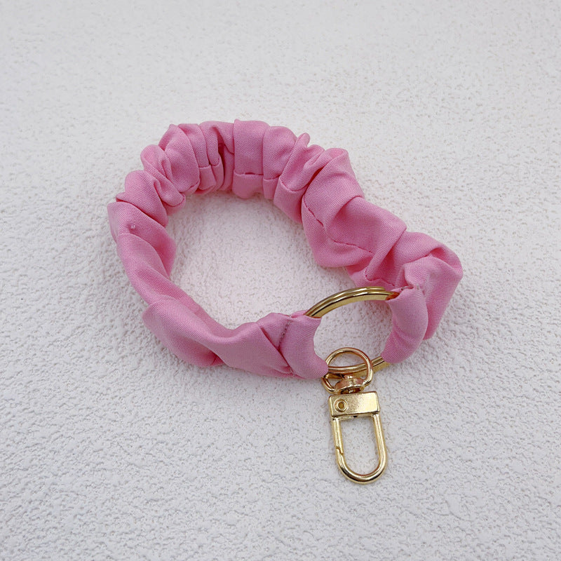 Wholesale Black White Checkered Pleated Alloy Phone Strap Keychain Lanyard Casual Gift