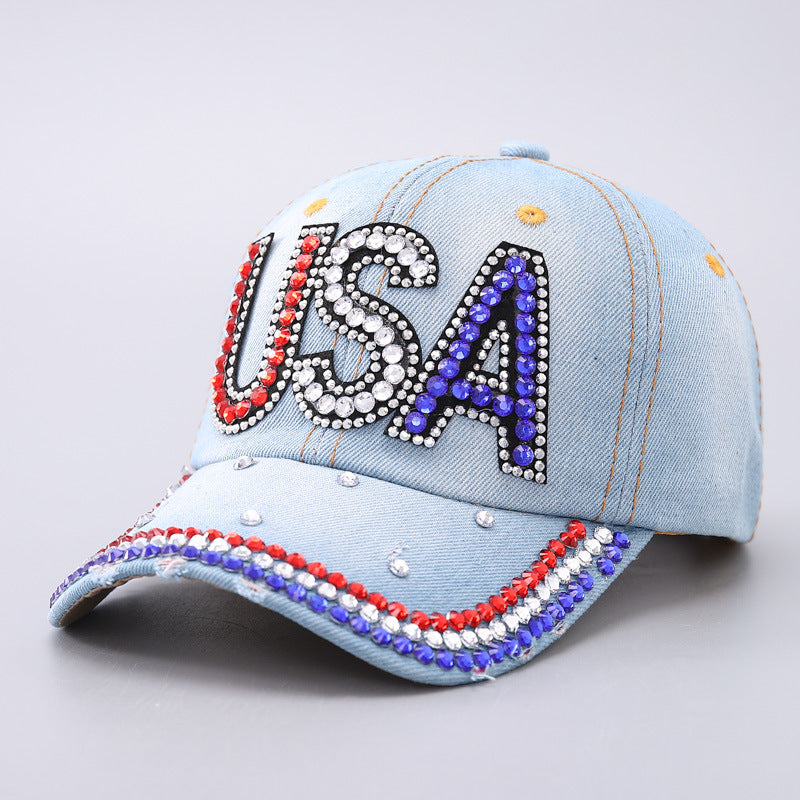 Wholesale  Flag Baseball Cap Five-pointed Star Point Drill USA Independence Day Cap