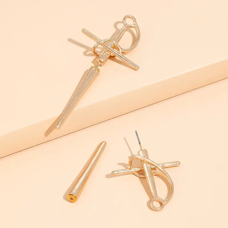 Wholesale Gothic sword earrings  retro exaggerated sword earrings