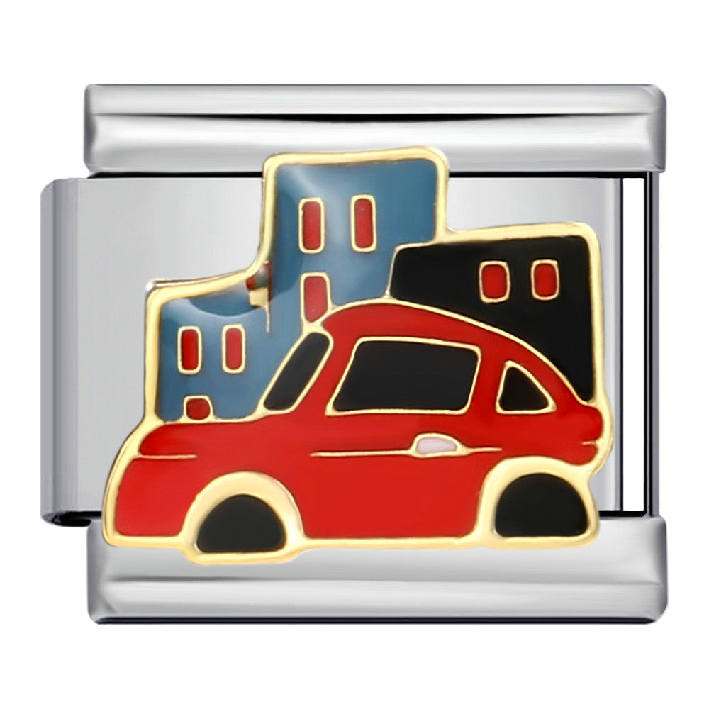 Wholesale Italian Charm Bracelet 9mm DIY Splicing Removable Transportation Series Stainless Steel Composable Bracelet