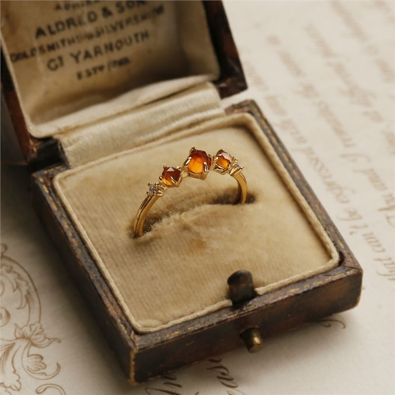 Wholesale Orange Garnet Ring Vintage Adjustable Rings ACC-RS-ZuoYou001