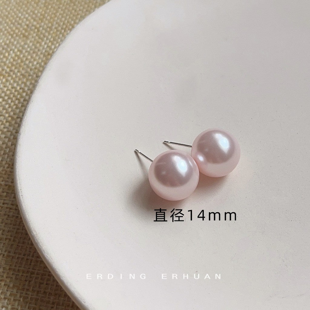 Wholesale  retro Pearl 925 silver pin earrings