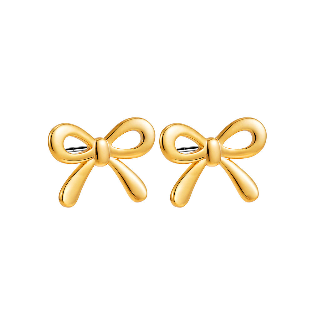 Wholesale 18K Bow Earrings Mini Ear Stud