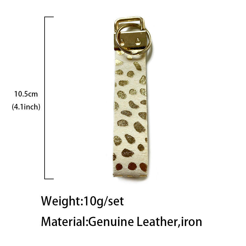 Wholesale Vintage Leather Leopard Cow Pattern Keychain Fashion Gift Accessory
