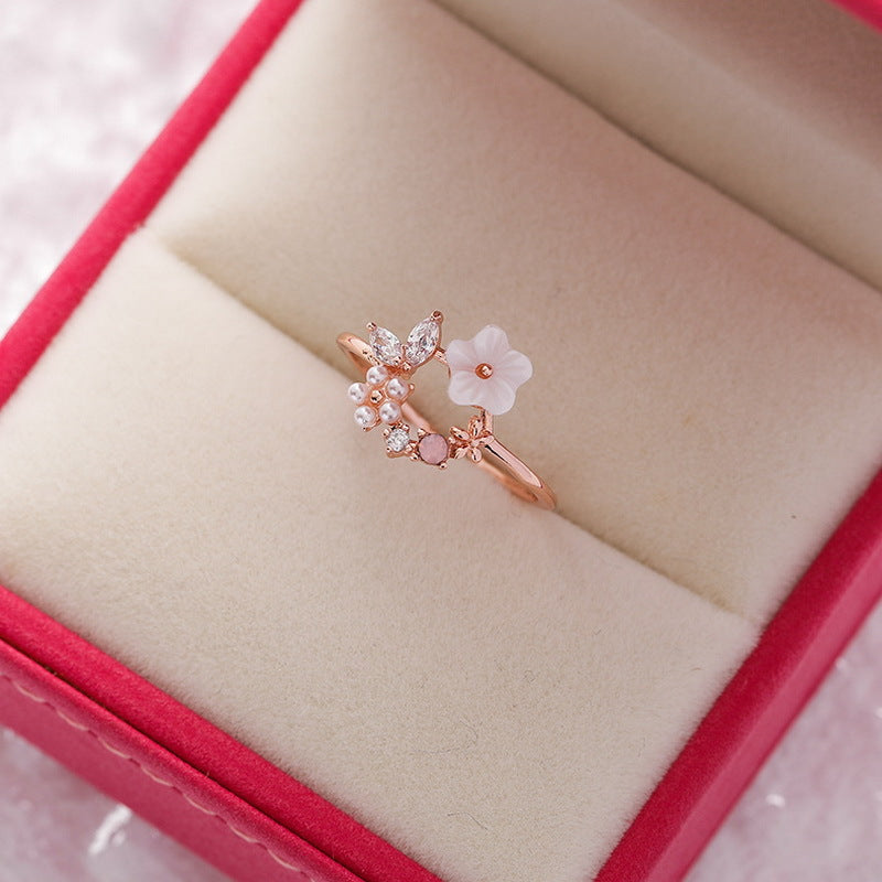 Wholesale  All-match Love Flower Opening Ring