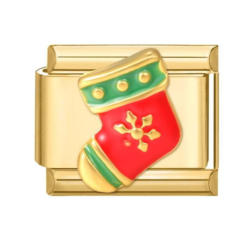 Wholesale  Italian Charm Bracelet 9mm DIY Christmas Celebration Creative Stainless Steel Composable Bracelet